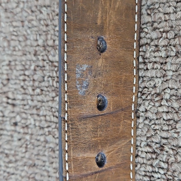 Nocona Belt Co Brown Floral Rhinestones Silver Buckle Sz Med Womens - Picture 7 of 8